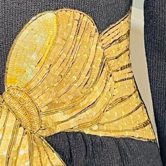 Vintage 80's Don Sayres for Wellmore Wool & Rayon Knit Beaded Sequin Dress 6 - Picture 4 of 7